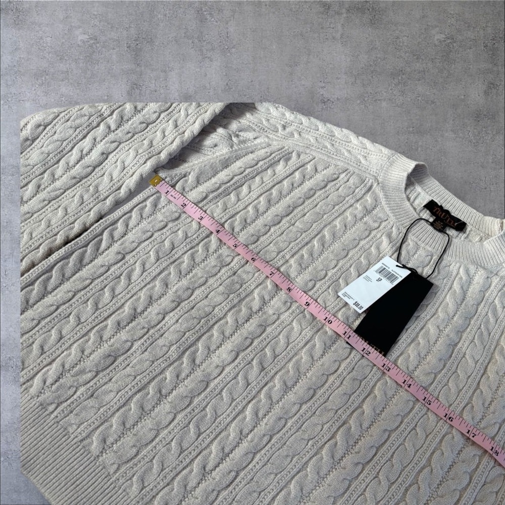 Truth by Republic Men’s Cable Knit Crewneck Sweater Beige Small NWT - Picture 3 of 6